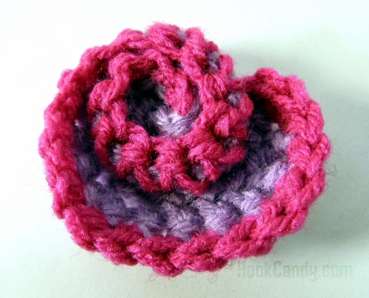 crochet rose heart