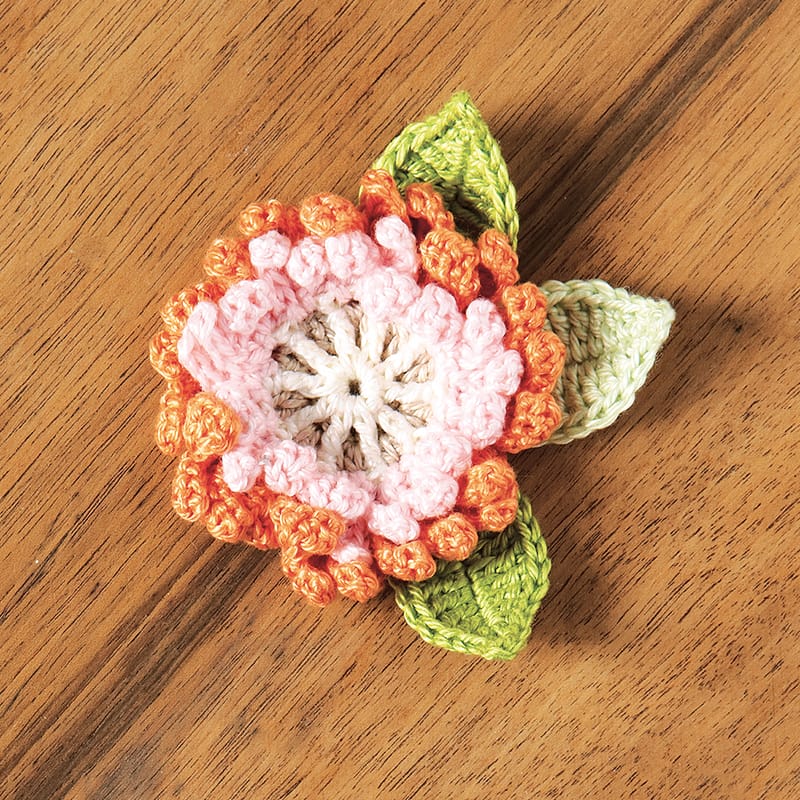 crochet rose corsage