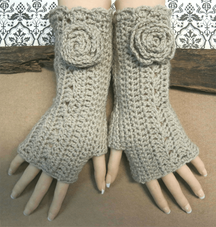 long fingerless gloves crochet pattern