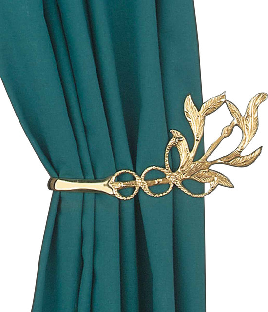 A Unique Brass Curtain Tie Back Idea