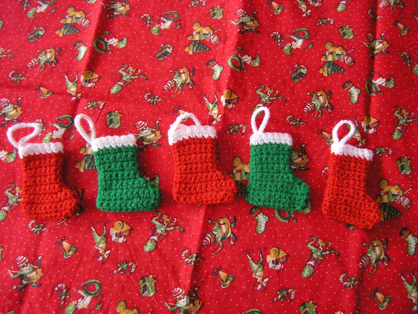 Christmas Stocking with Crochet Cable