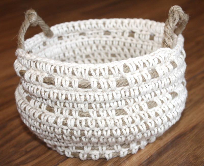 free crochet rope basket patterns