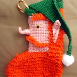 crochet christmas stocking with santa