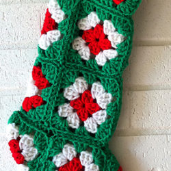 Crochet Granny Square Christmas Stocking