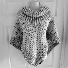 poncho patterns crochet cowl neck