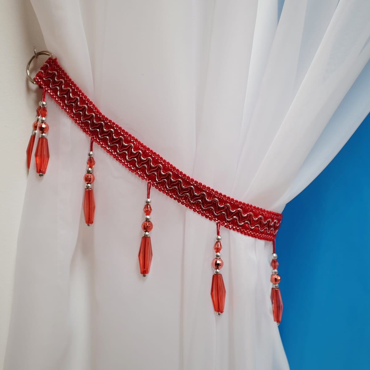 DIY Beaded Curtain Tie Back
