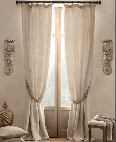 DIY Fabric Curtain Tie Back Idea
