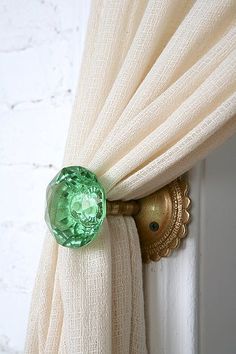 DIY Door Knob Curtain Tie Backs
