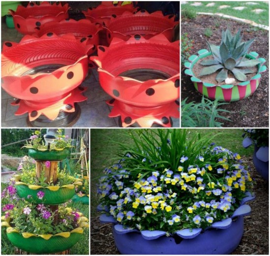 tire wall planters