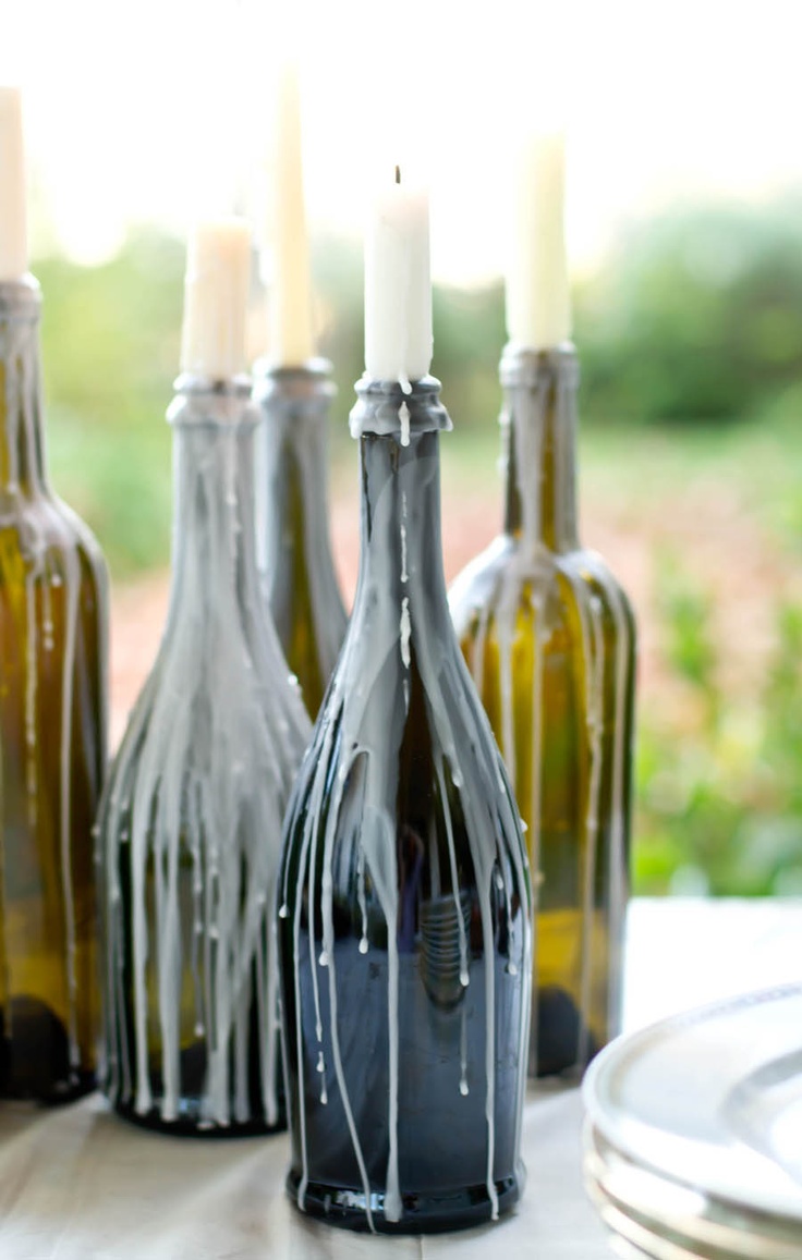 Vintage Style Wine Bottle Candle Holder