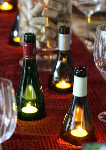 Unique Wine Bottle Candle Holder