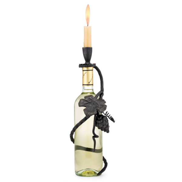 Charming Wine Bottle Candle Holder