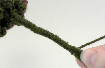 crochet rose and stem