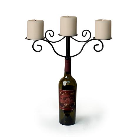 metal wine bottle candle holders