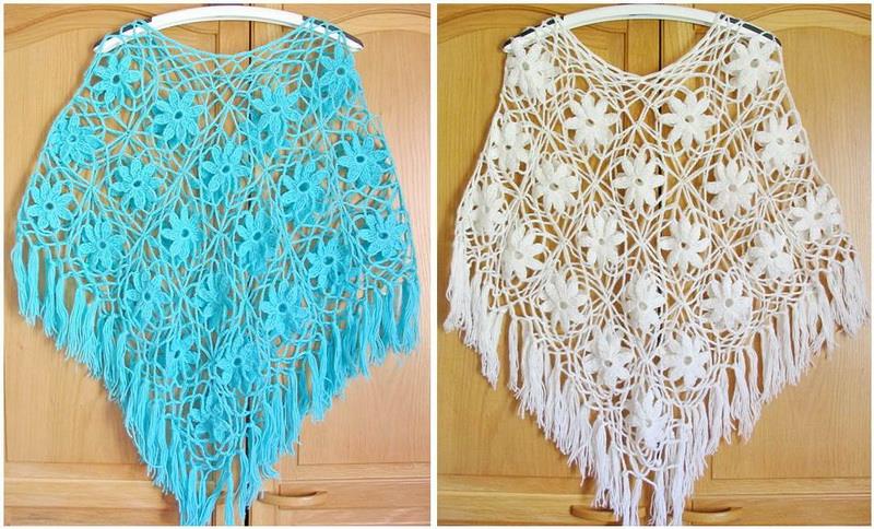 crochet poncho lace pattern