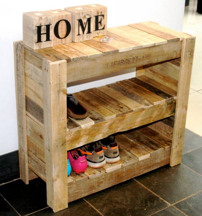 diy pallet shoe rack tutorial