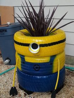 outdoor tire planters