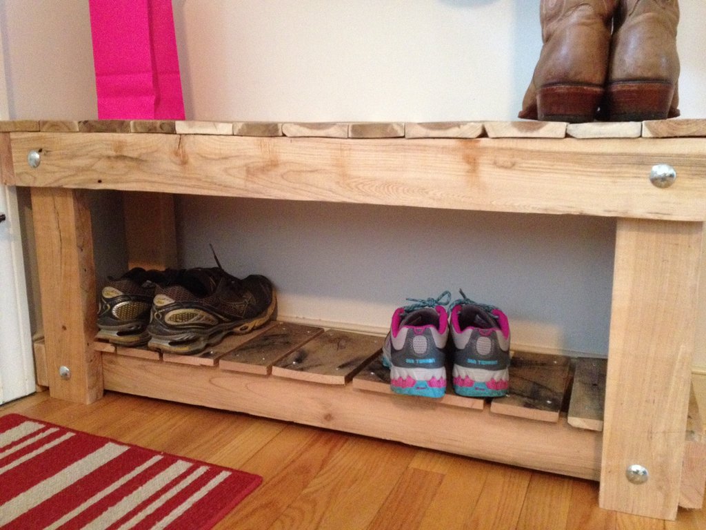 shoe rack from a pallet