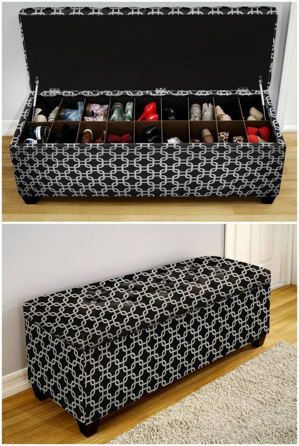 Pallet Entryway Bench With Shoe Rack for Storage