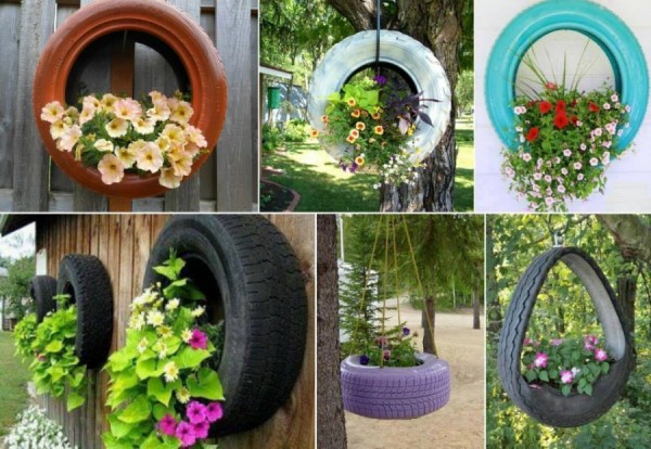 Painted Tire Planters
