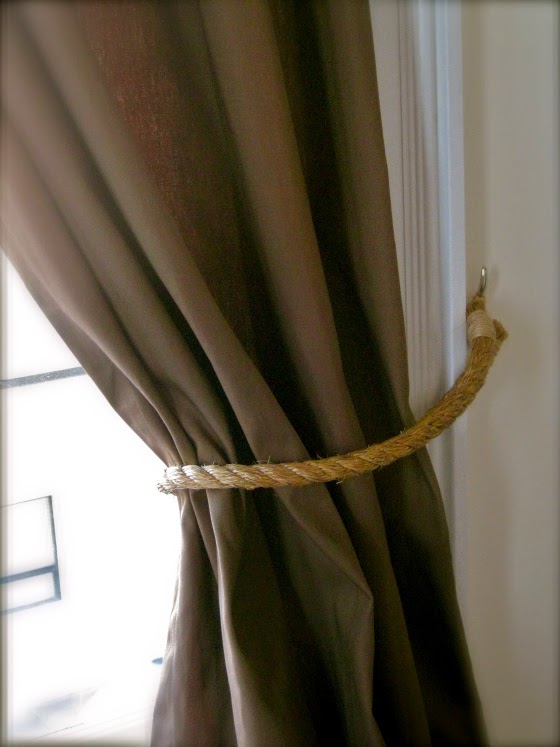 Rope Curtain Tie Back In a Nautical Theme