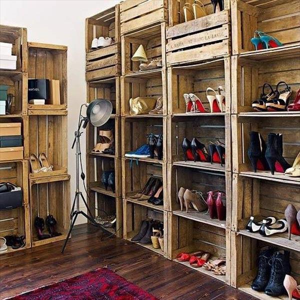 build a pallet shoe rack