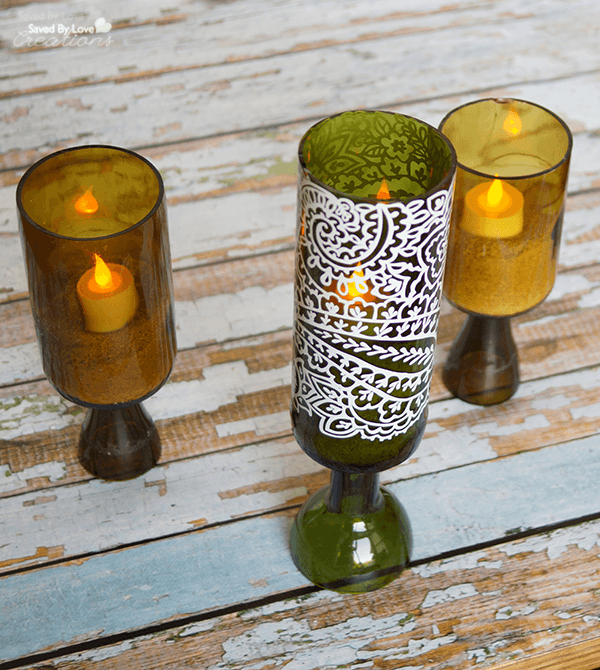 Wine Bottle Candle Holder Decorations