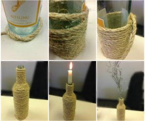 DIY Wine Bottle Candle Holders