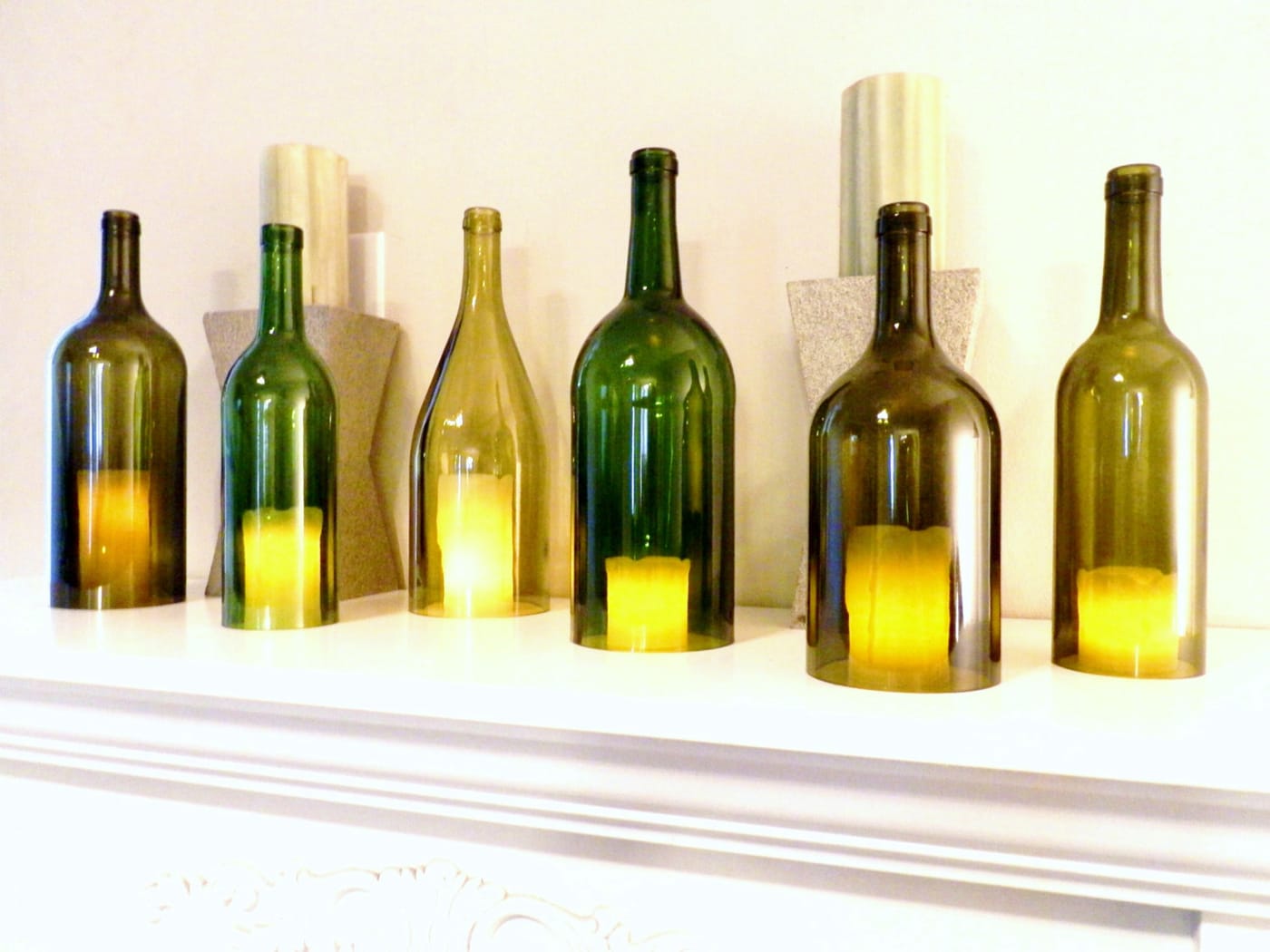 wine bottle votive candle holders