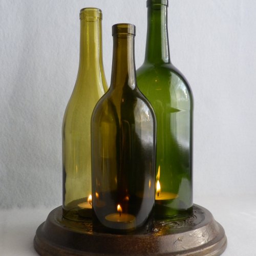 cut wine bottle candle holders