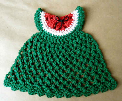 free crochet dishcloth dress pattern