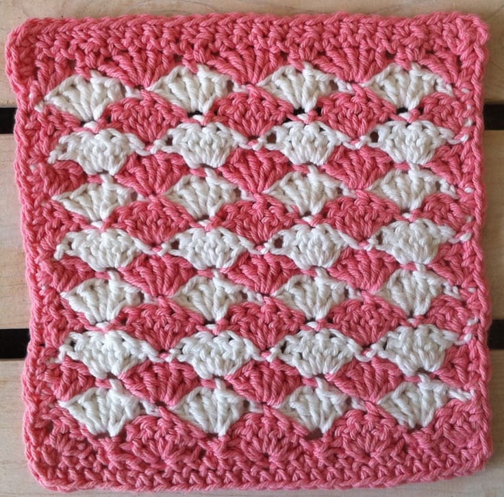 Crochet Dishcloth Shell Pattern