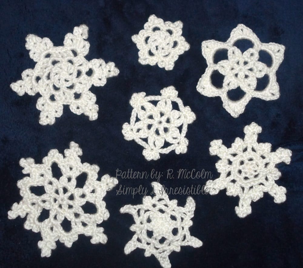 free crochet snowflake applique patterns