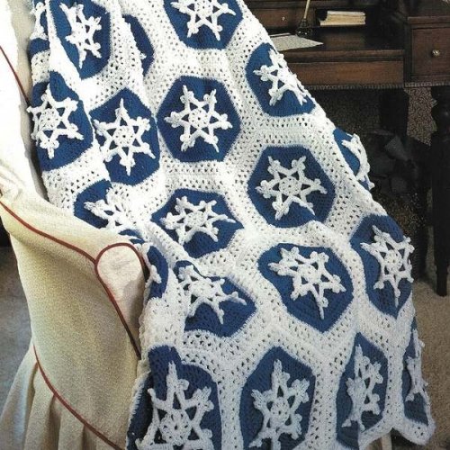 Crochet Snowflake Throw Pattern
