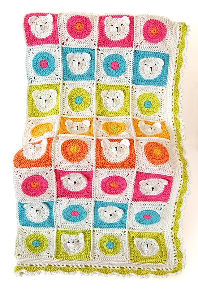 filet crochet teddy bear blanket pattern