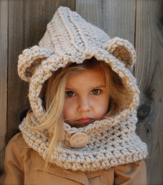 free crochet teddy bear cowl pattern