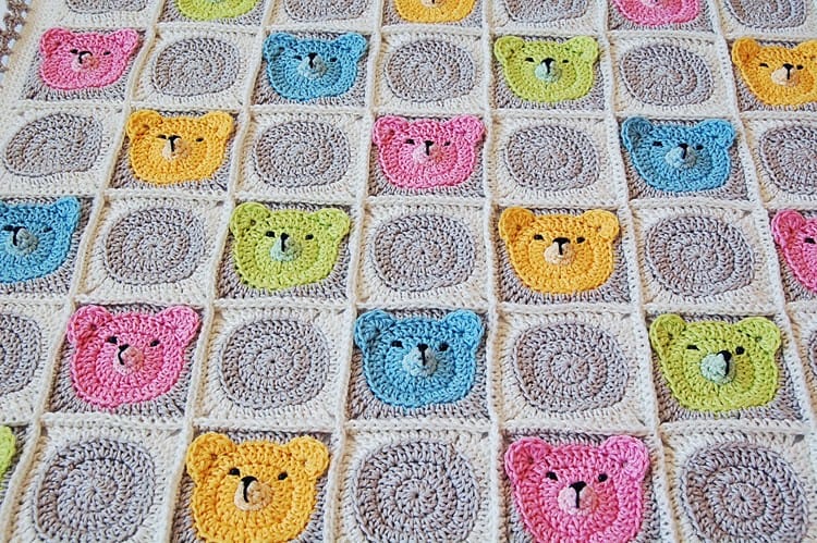 crochet teddy bear square pattern