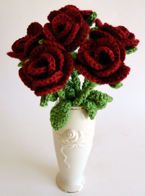 crochet rose bouquet