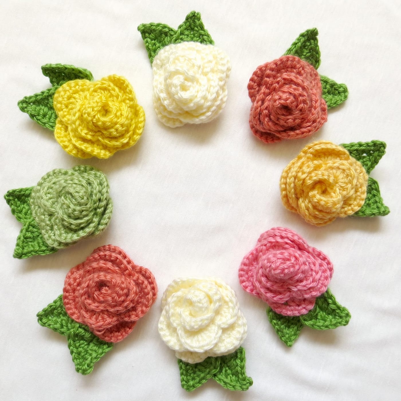 crochet rose brooch pattern