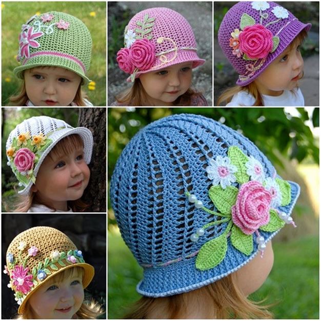 crochet rose for hat