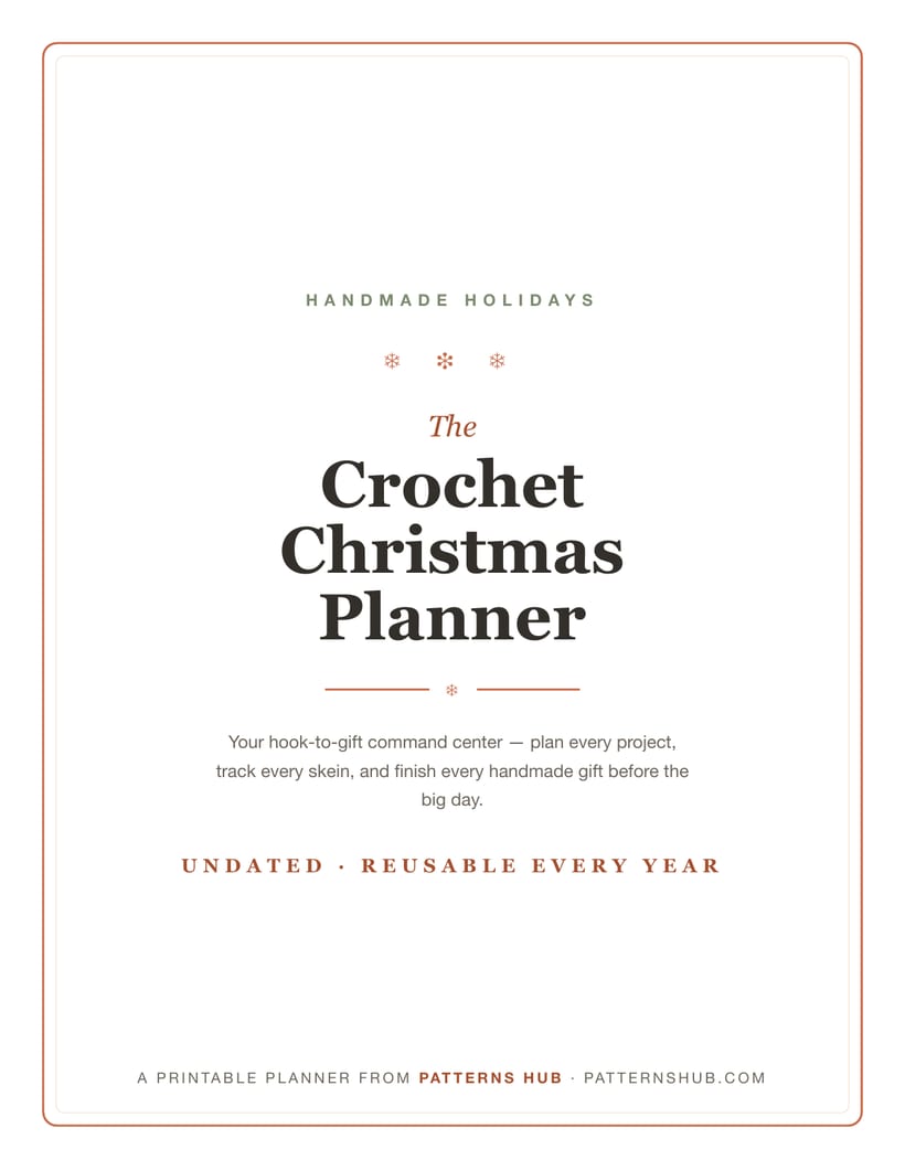 Cover of The Crochet Christmas Planner printable bundle