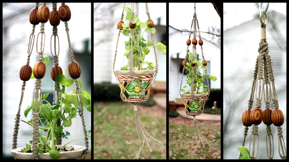 DIY decorative macramé plant hanger