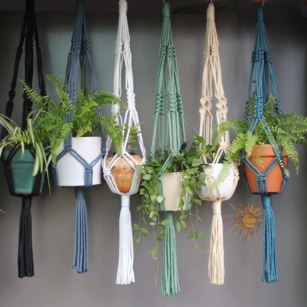 Mini macramé plant holder