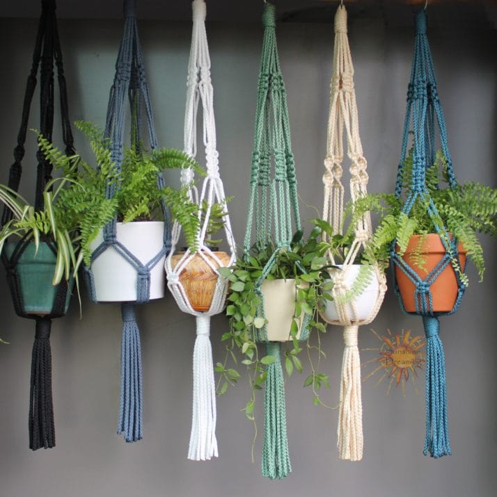 Simple macramé plant hanger