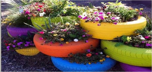 Tire Flower Planters